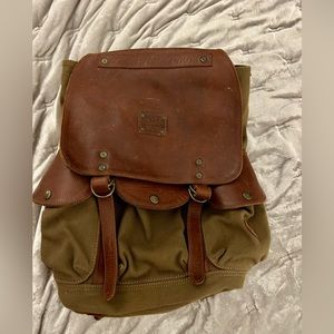 Will Lennon Canvas and Leather Backpack | Tobacco